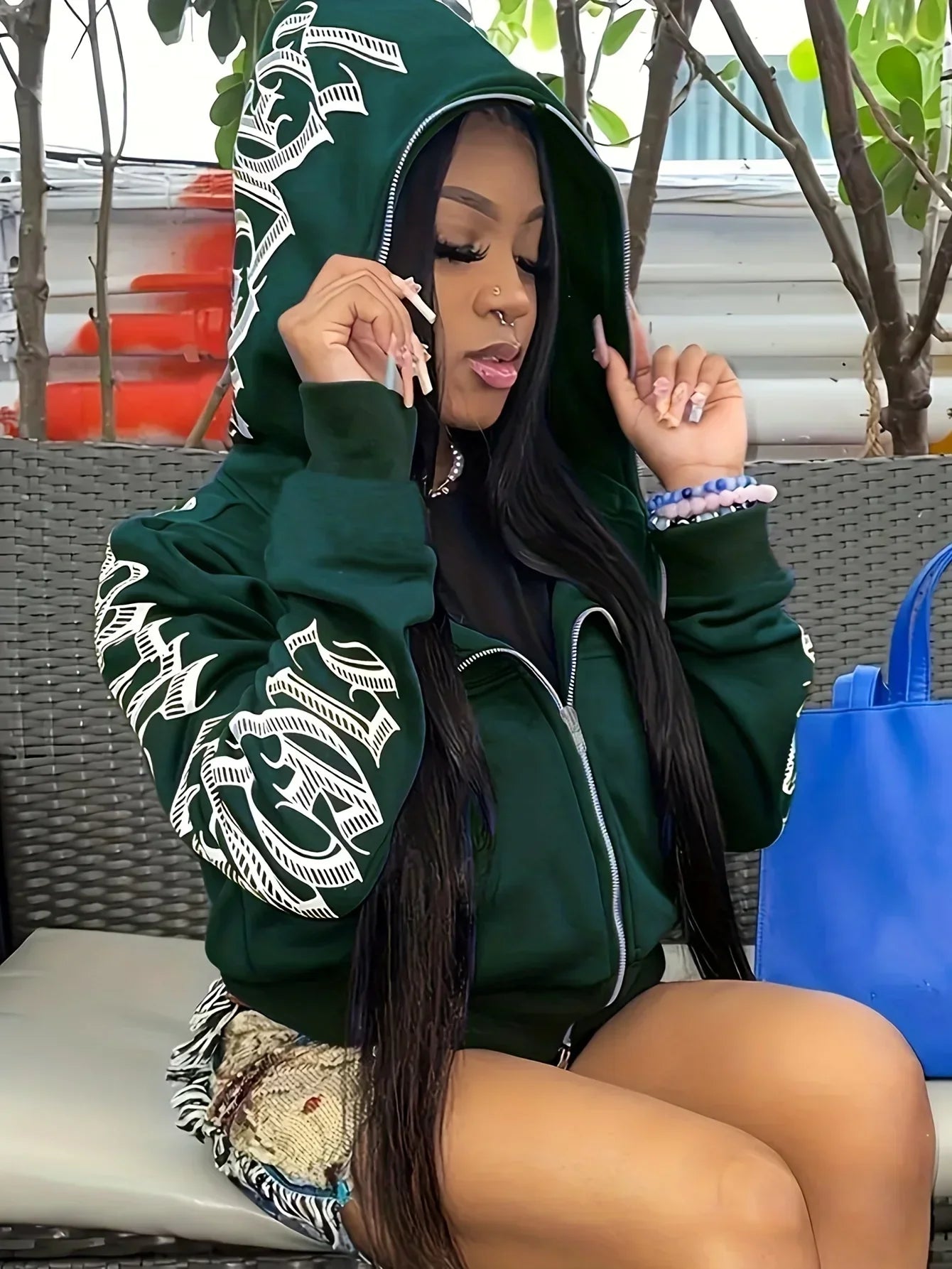 Gothic Y2K Zip Hoodie