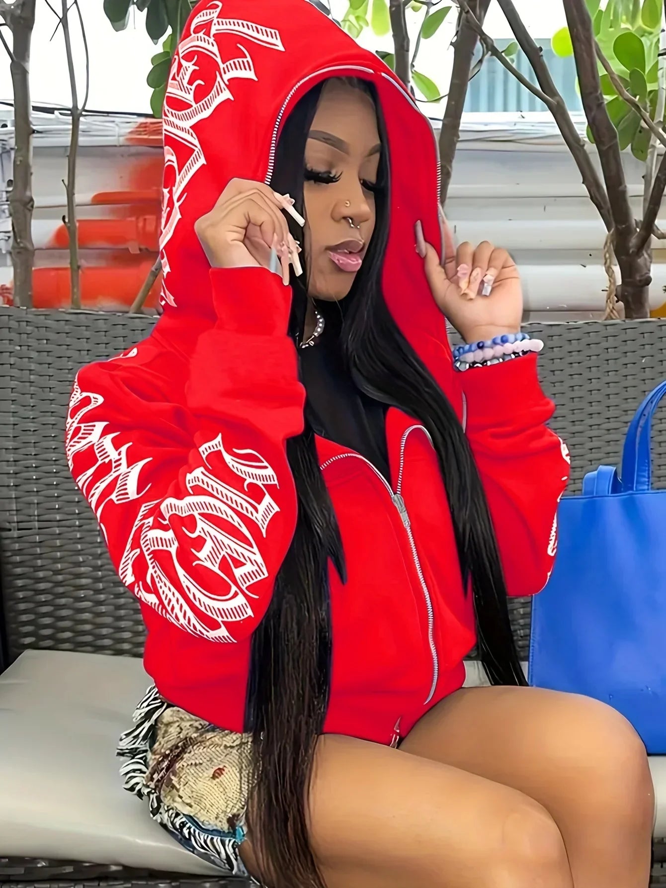 Gothic Y2K Zip Hoodie